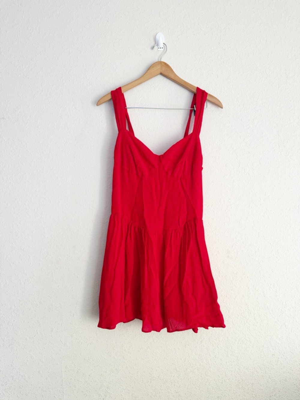 Reformation Taiga Red Fit & Flare Mini Dress Size 16 - Picture 2 of 7